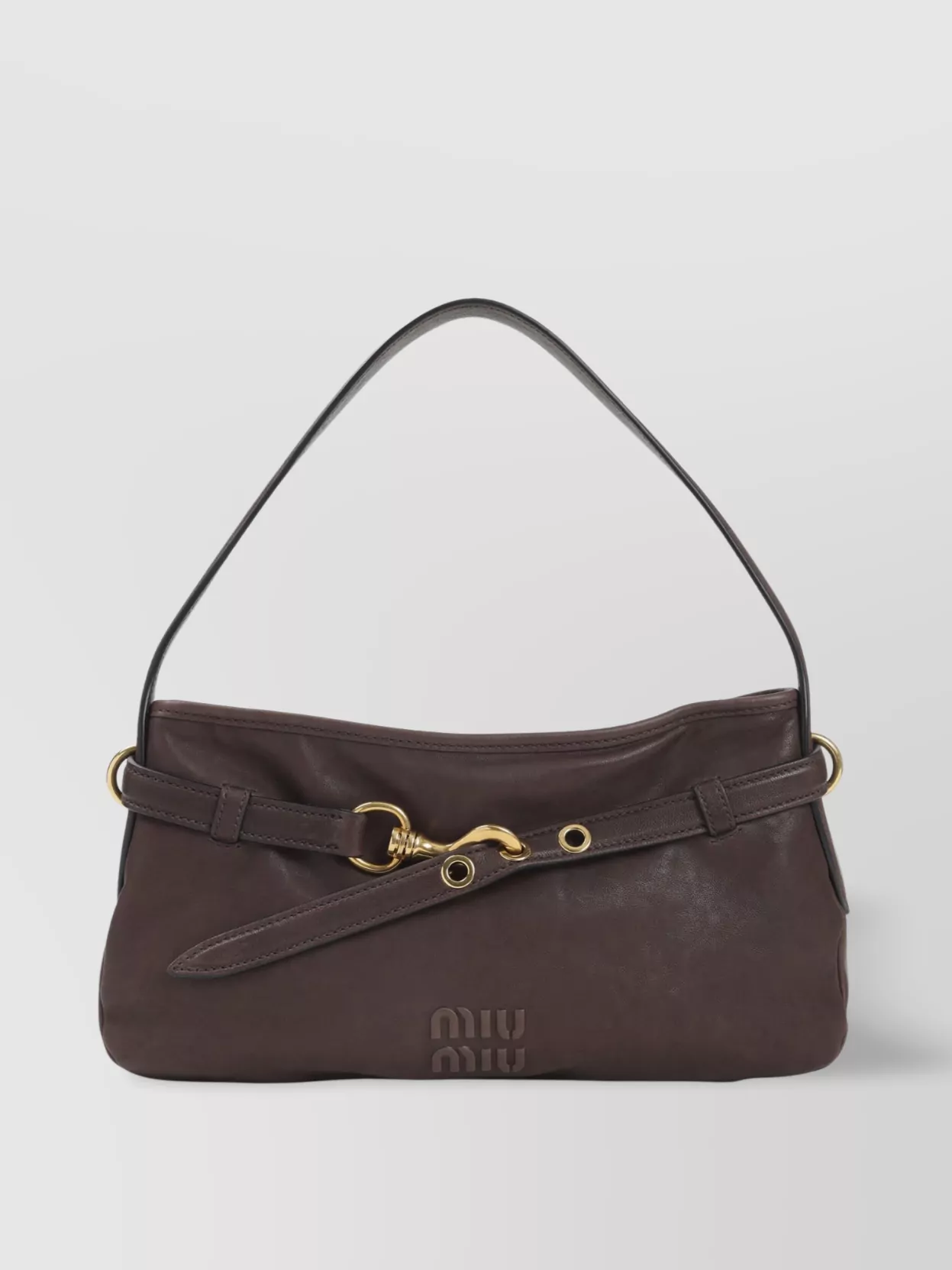 Miu Miu Leather Strap Buckle Shoulder Bag