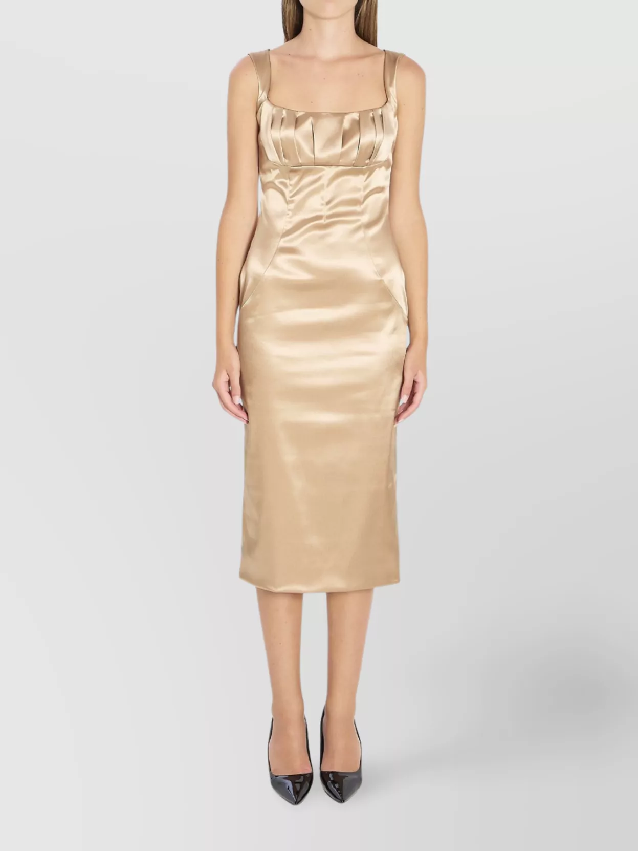 Dolce & Gabbana Stretch Satin Midi Dress
