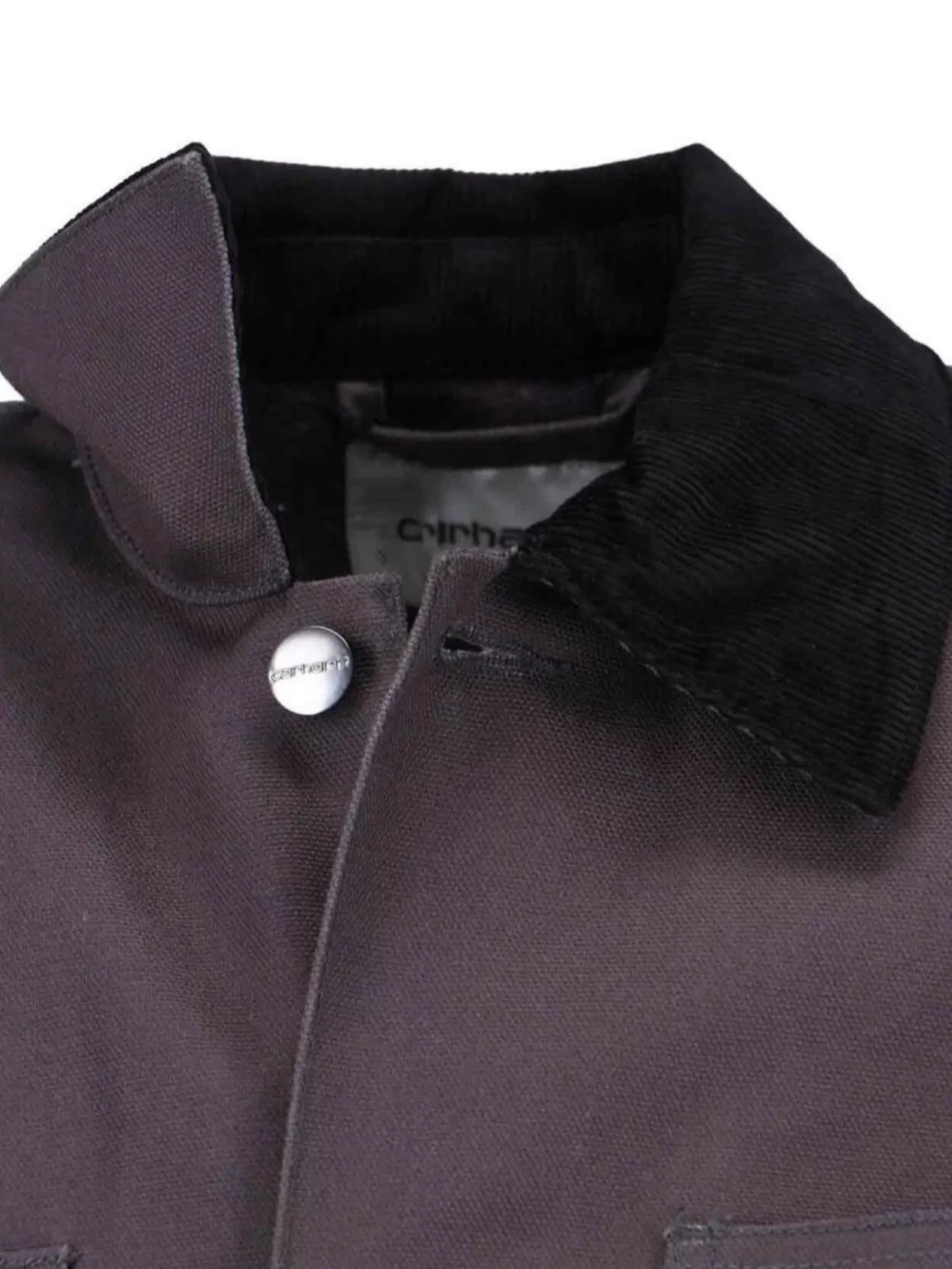 Carhartt Collared Neck Jacket With Long Sleeves And Pockets In Brown