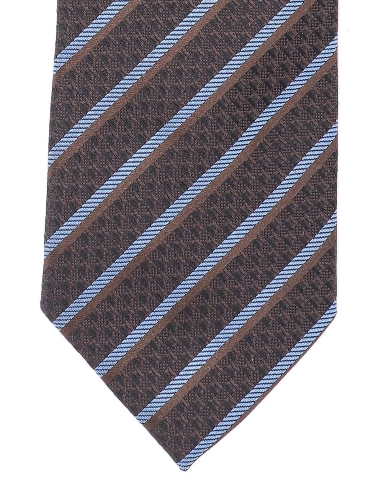 Zegna Textured Fabric Tie Diagonal Stripes Design