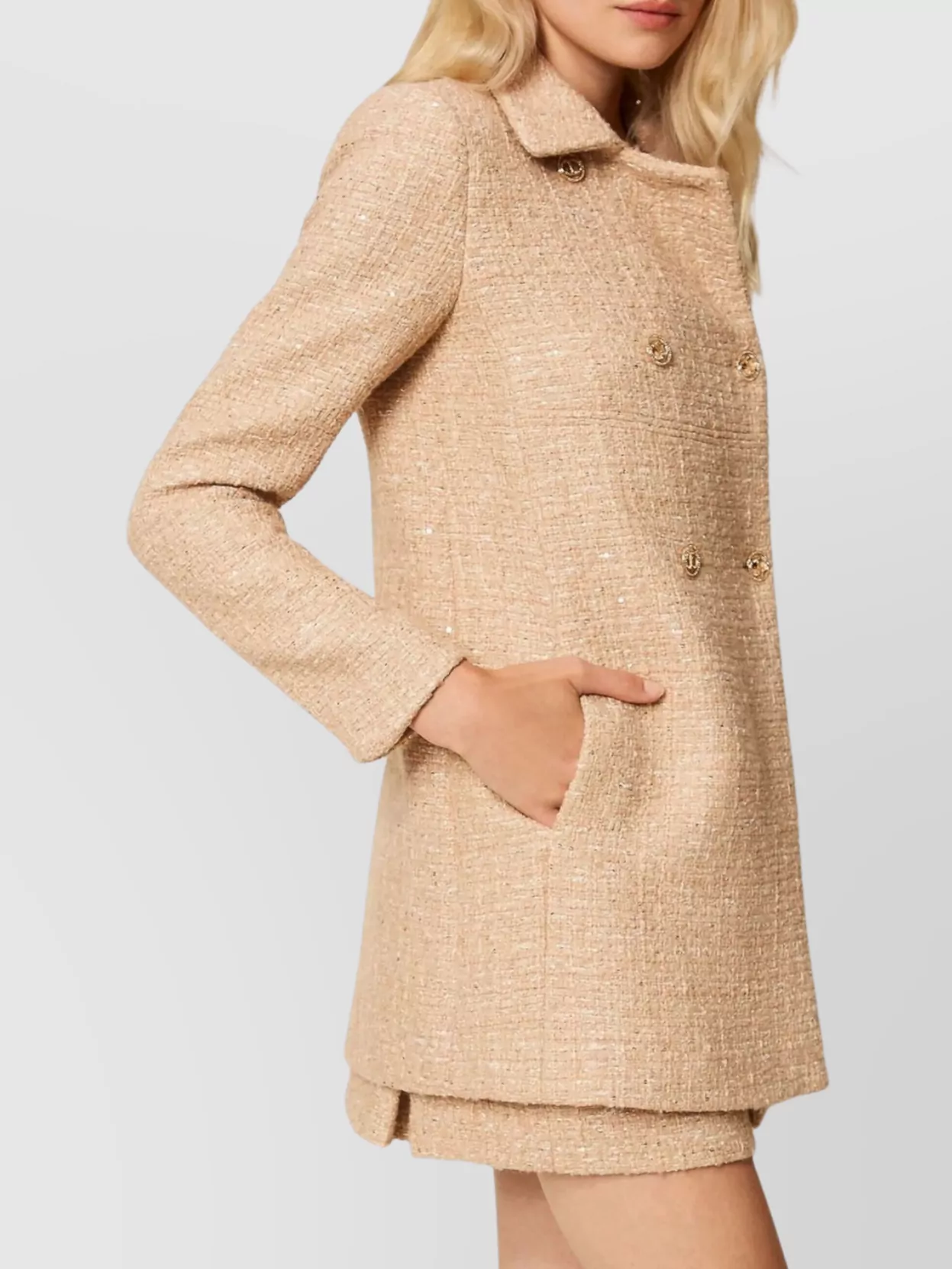 Twin-Set Double-Breasted Coat Notched Lapels