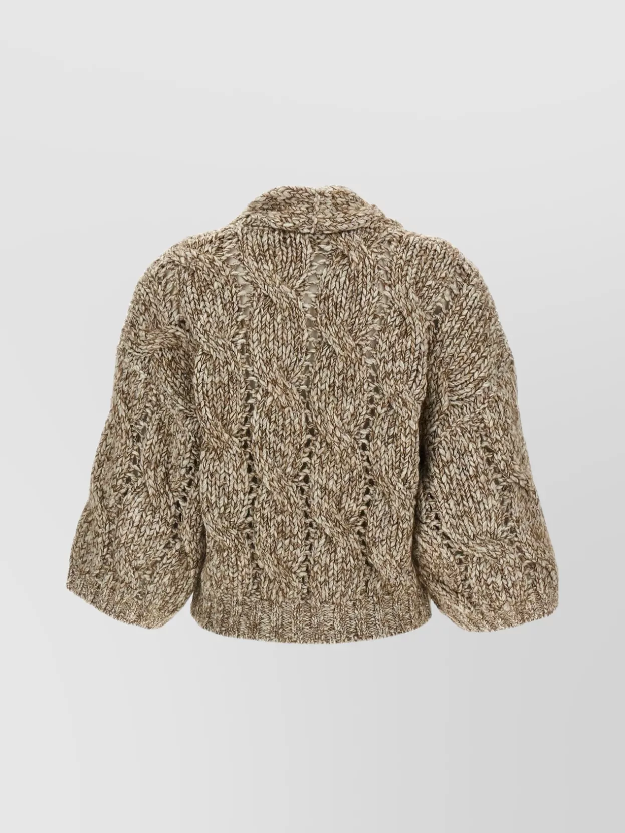 Brunello Cucinelli Cashmere Wool Cable-Knit V-Neck Cardigan