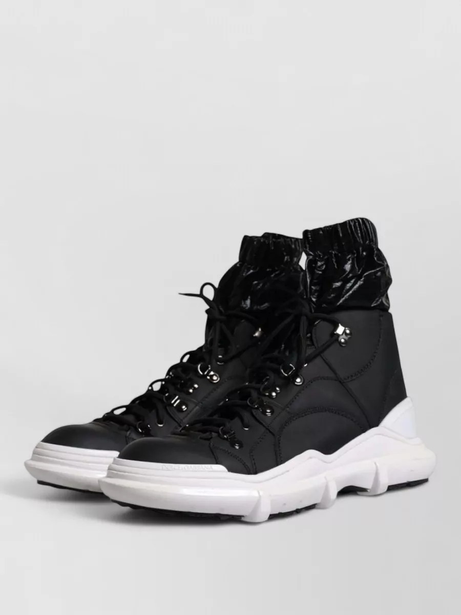 Dolce&Gabbana Nylon Leather High Top Sneakers