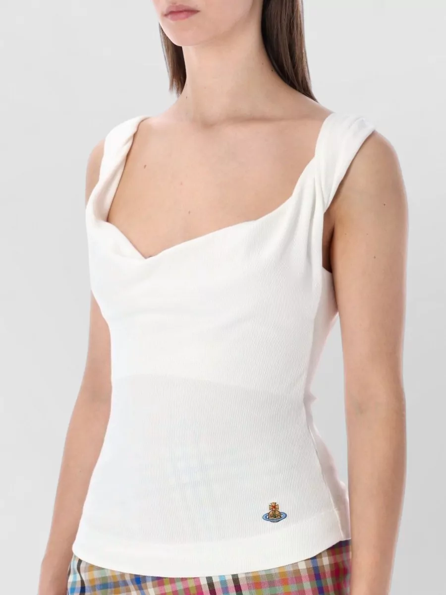 Vivienne Westwood Anna Top Sleeveless Draped Neckline Ribbed