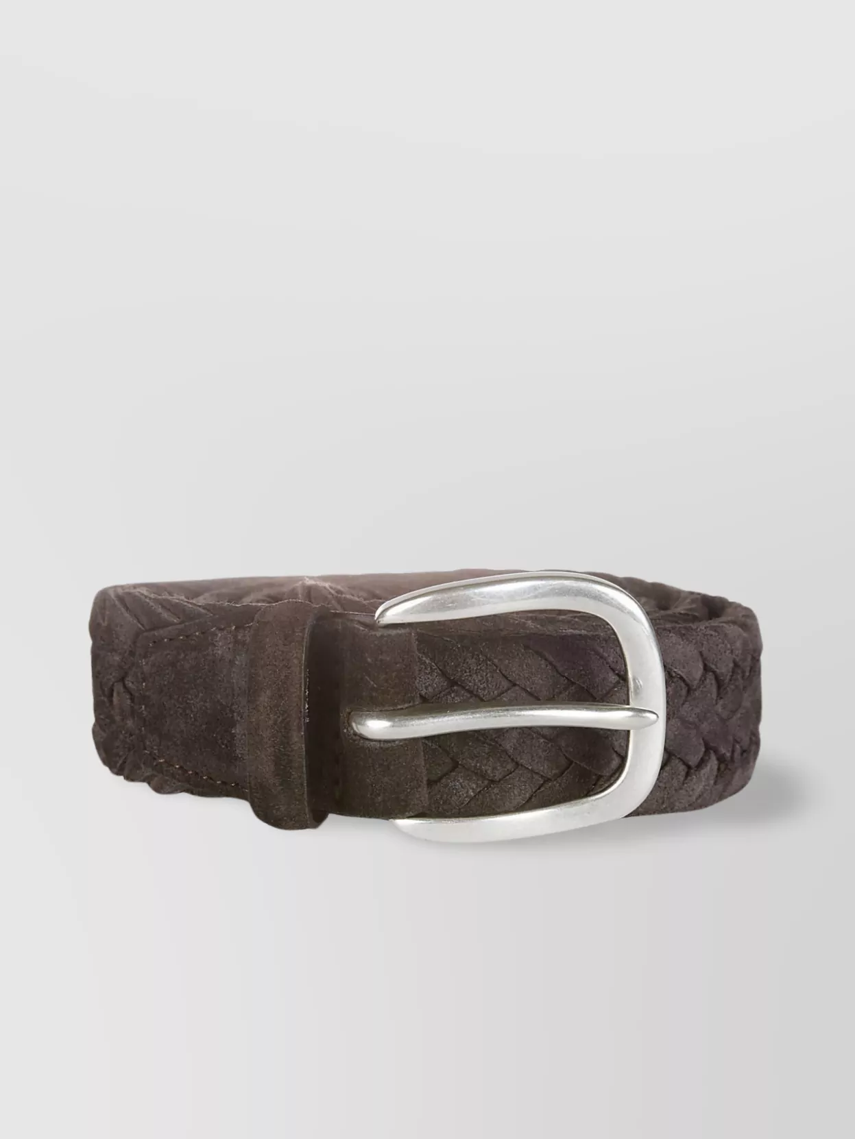 Orciani Suede Braided Belt In Moro