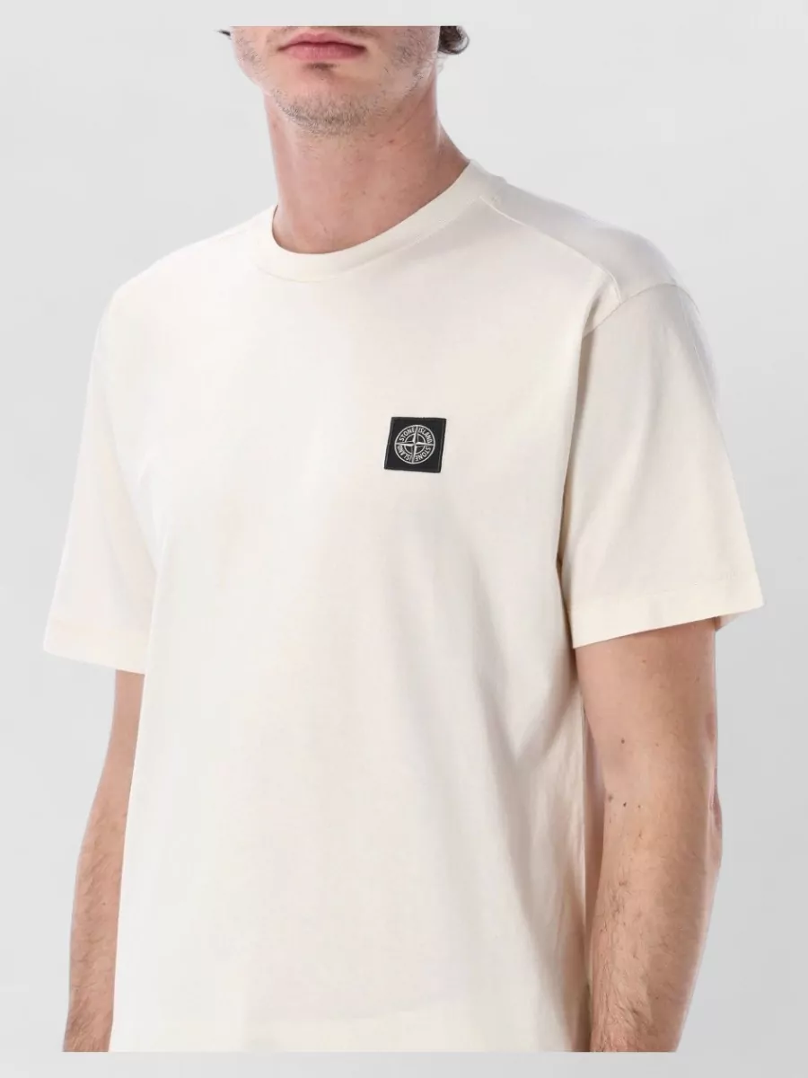 Stone Island Patch Logo Crew Neck Short Sleeve T Shirt