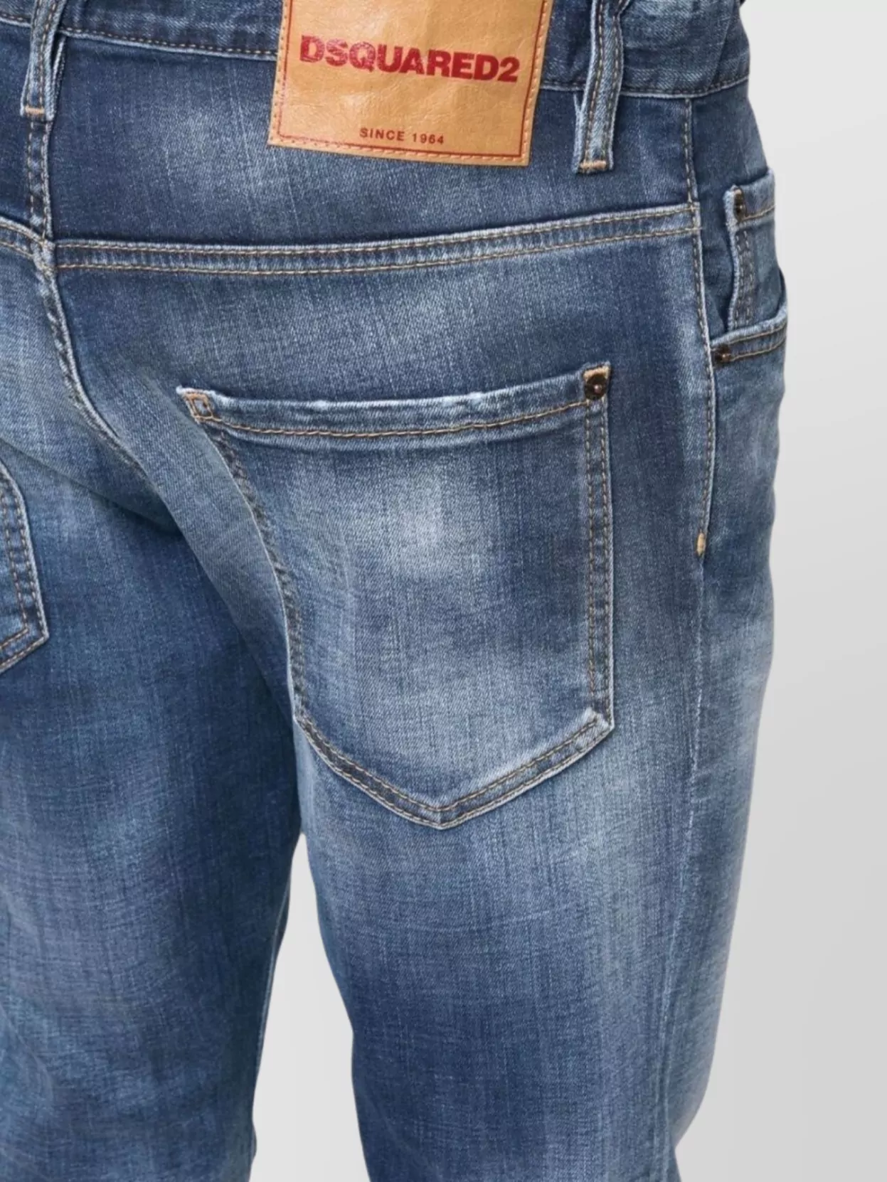 Dsquared2 Faded Effect Five-pocket Trousers Belt Loops In Blue