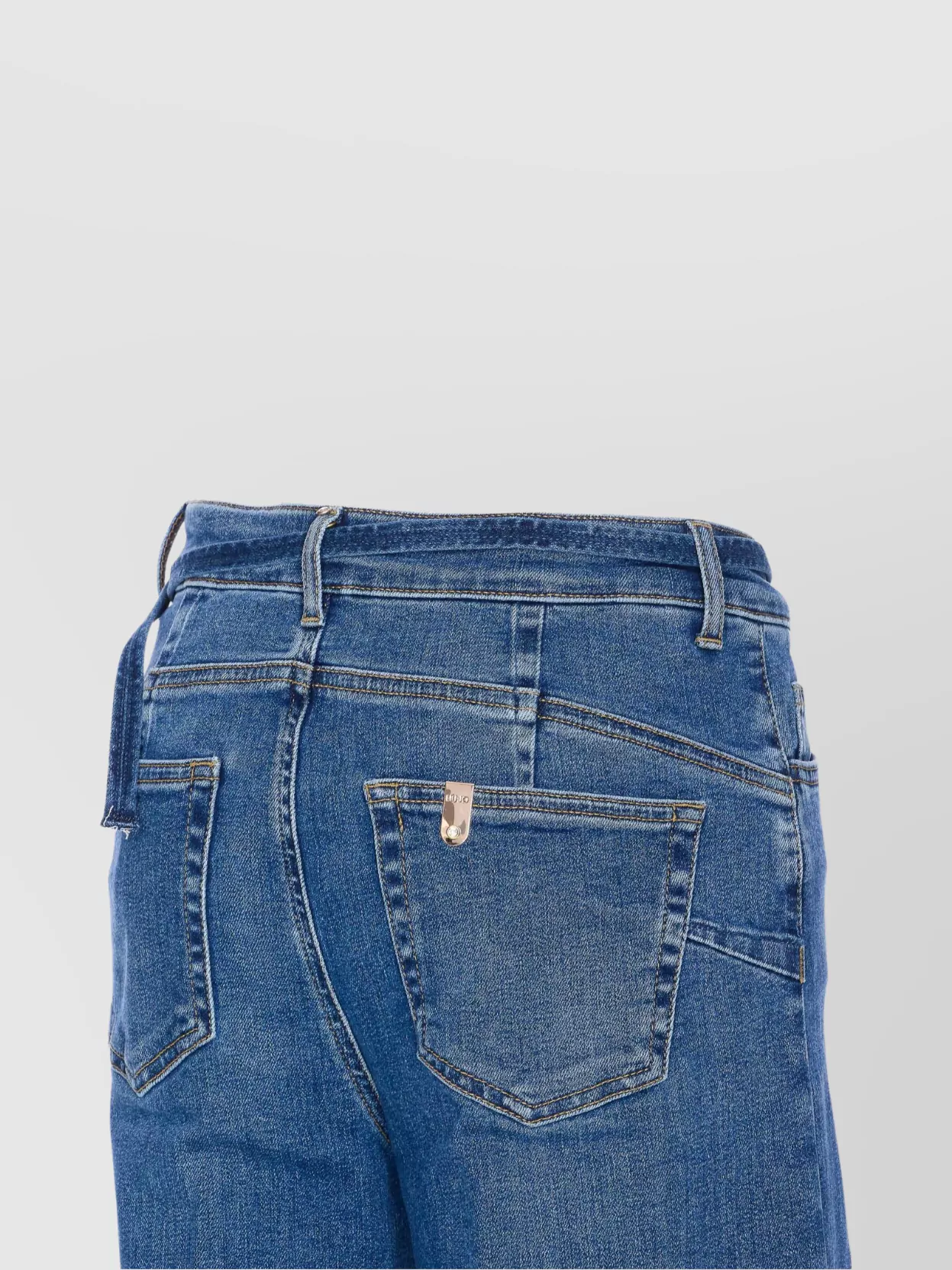 Liu Jo Wide-Leg Denim Jeans Logo Belt