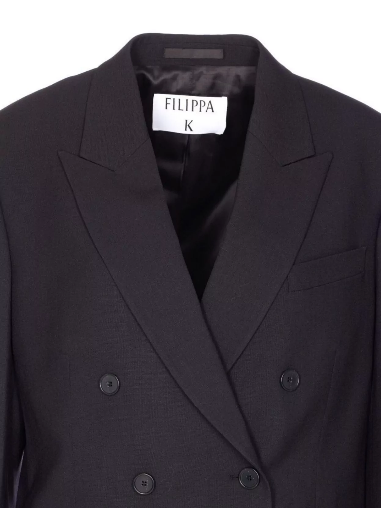 Filippa K V-neck Jacket With Notched Lapels And Back Split In Black