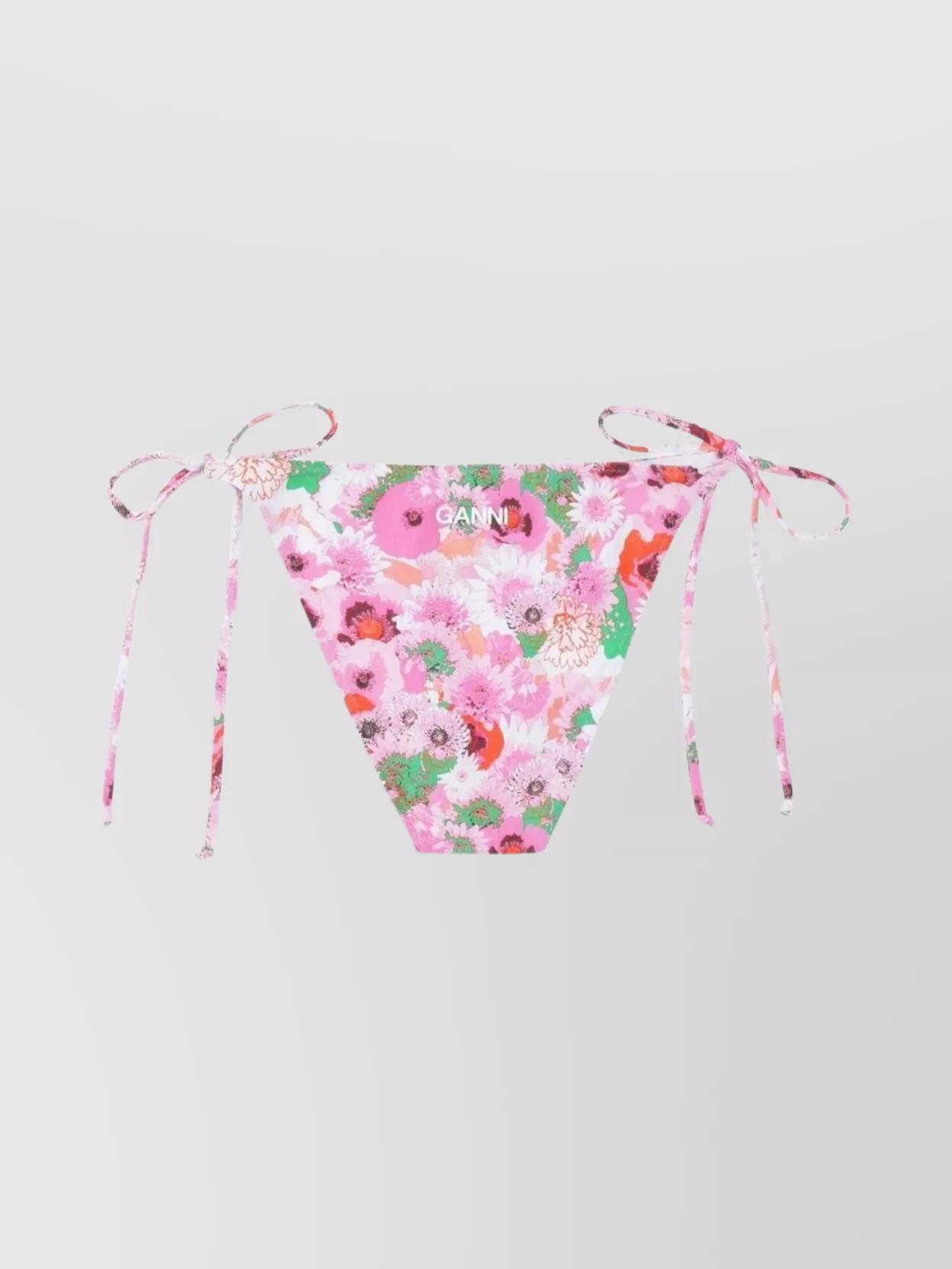 Ganni Floral Tie-Side Low-Rise Bikini Briefs
