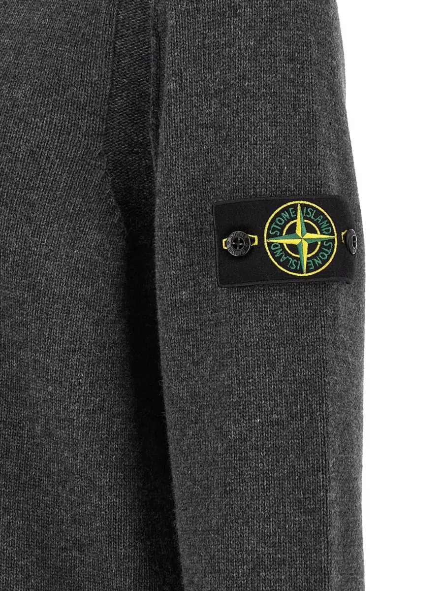Stone Island Ribbed Virgin Wool Crewneck Jumper