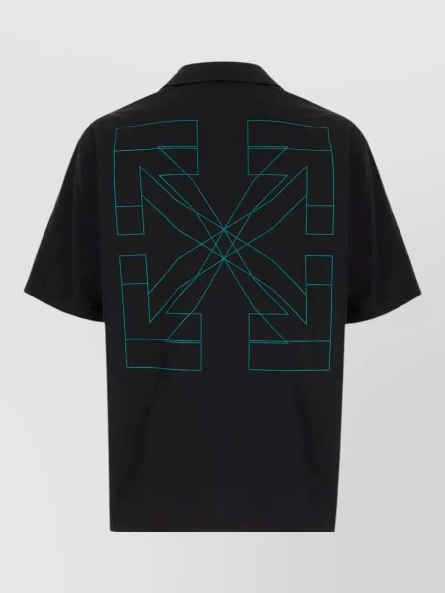 Off-White Printed Poplin Short-Sleeve Shirt