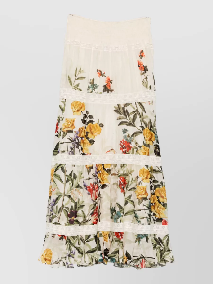 Alice + Olivia printed tiered maxi skirt