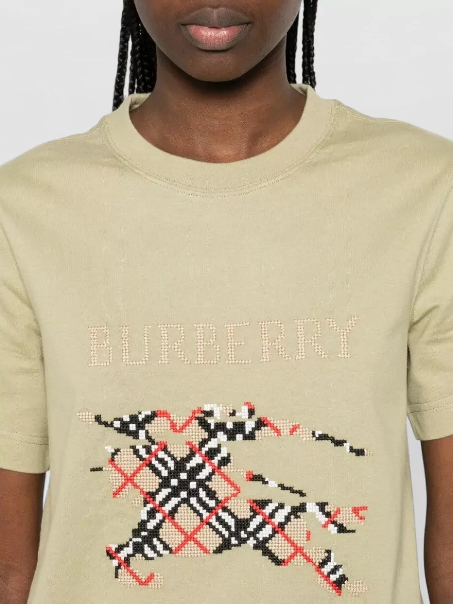 Burberry Ekd Crew Neck Graphic Print T Shirt