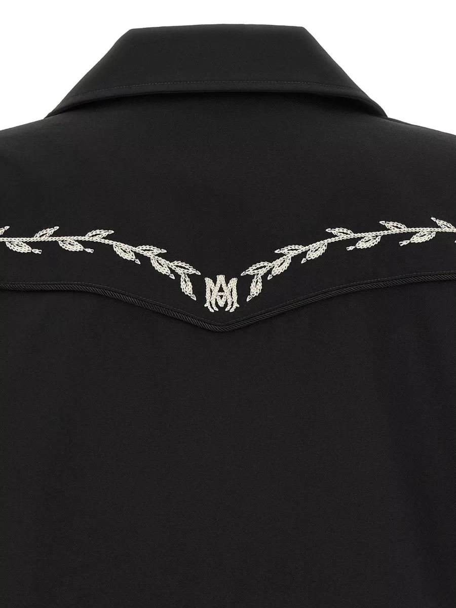 Amiri Embroidered Cropped Single Breasted Jacket