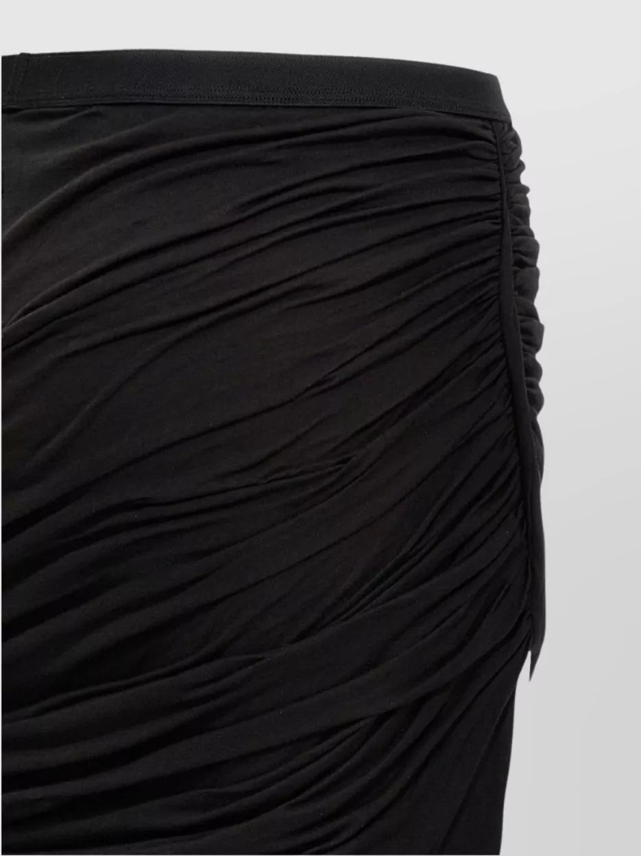 Rick Owens Drkshdw Draped Elastic Waistband Ruched Skirt