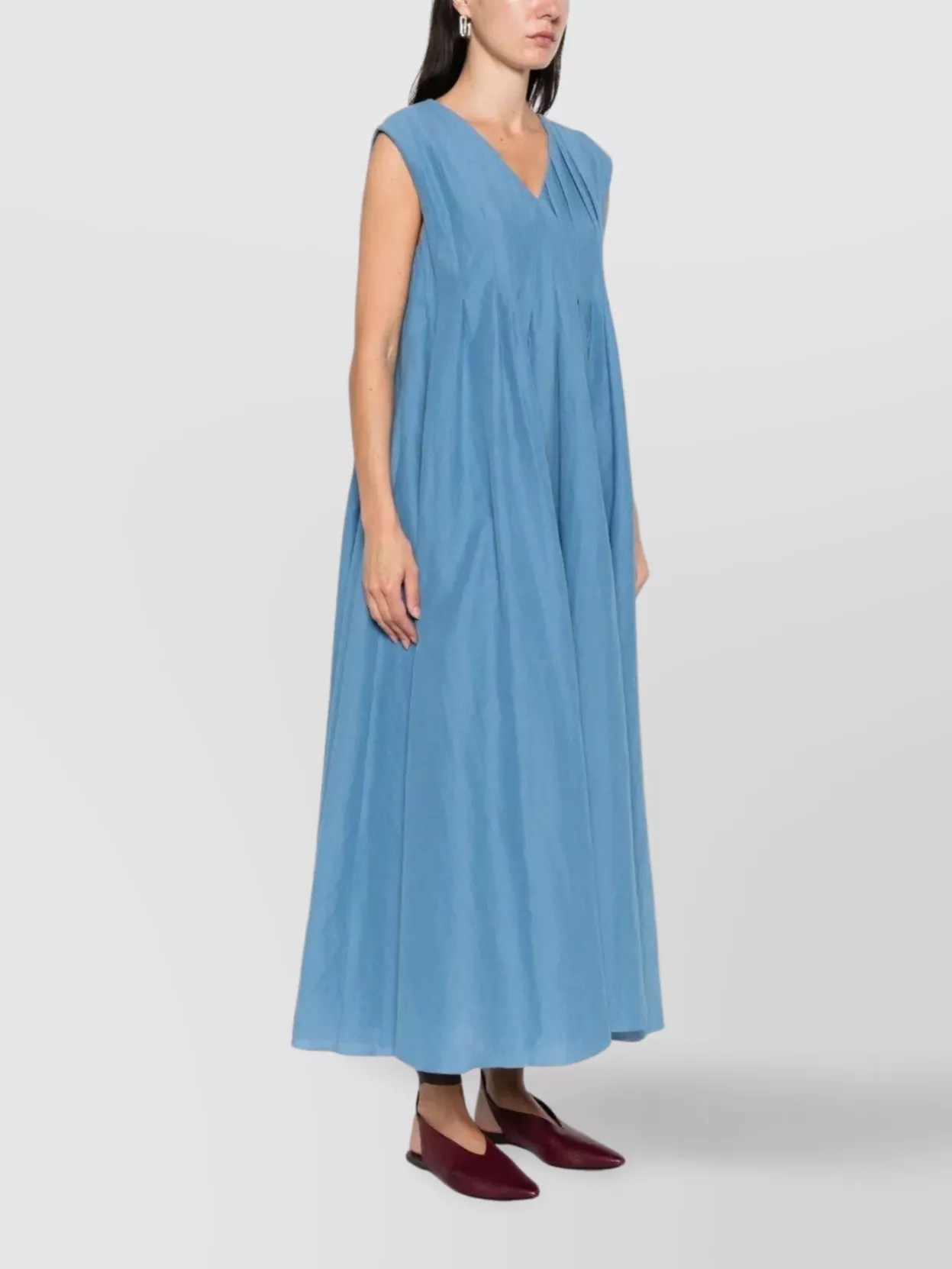 S Max Mara Flared Cotton And Ramie Dress With Bow