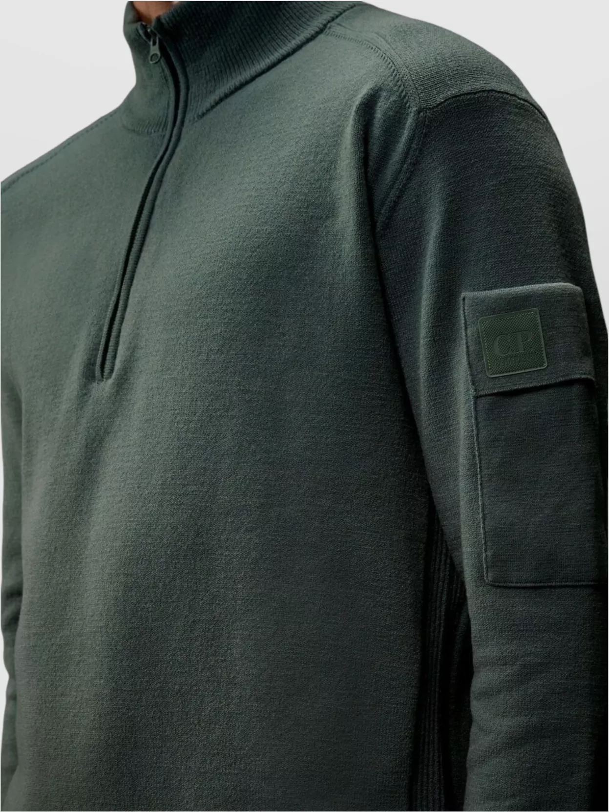 C.p. Company Men Metropolis Polo Shirt In Extrafine Merino Wool In Green