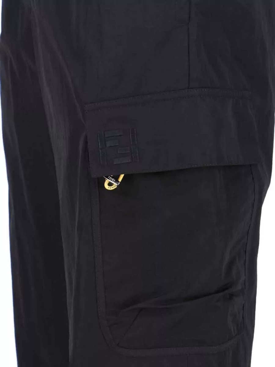 Fendi Nylon Straight-Leg Cargo Track Pants