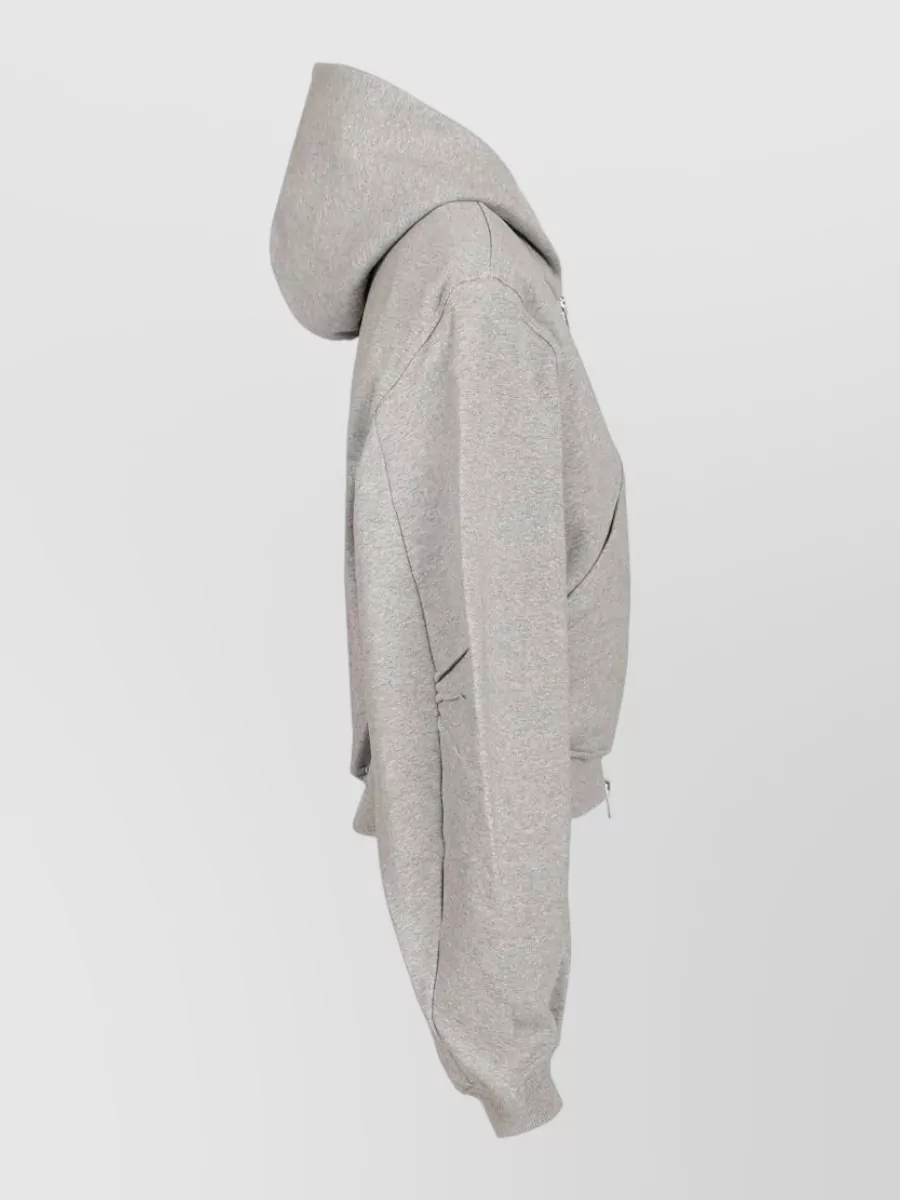 The Attico Cropped Cotton Zip Hoodie