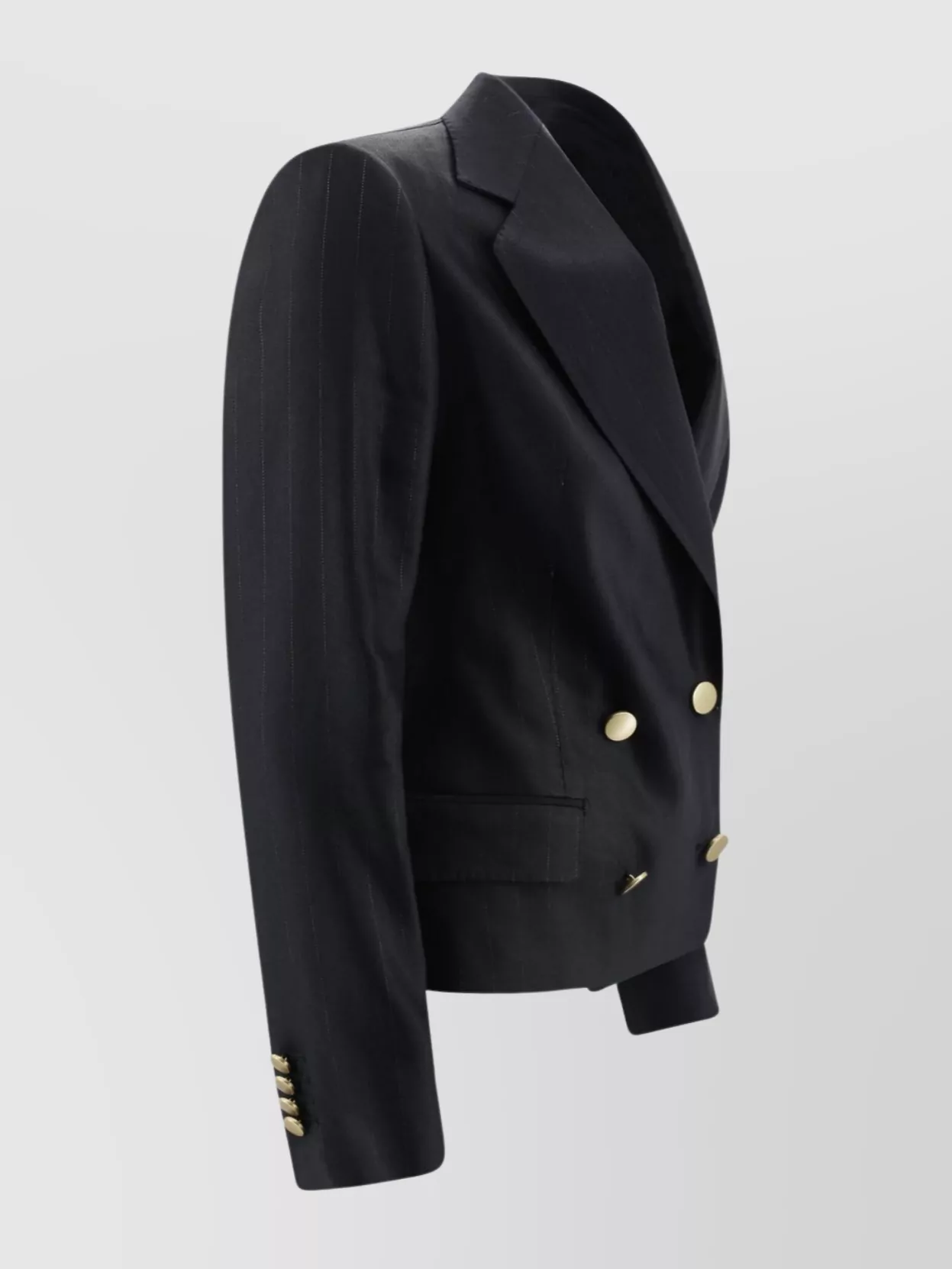 Tagliatore Striped Blazer With Notched Lapel And Front Pockets