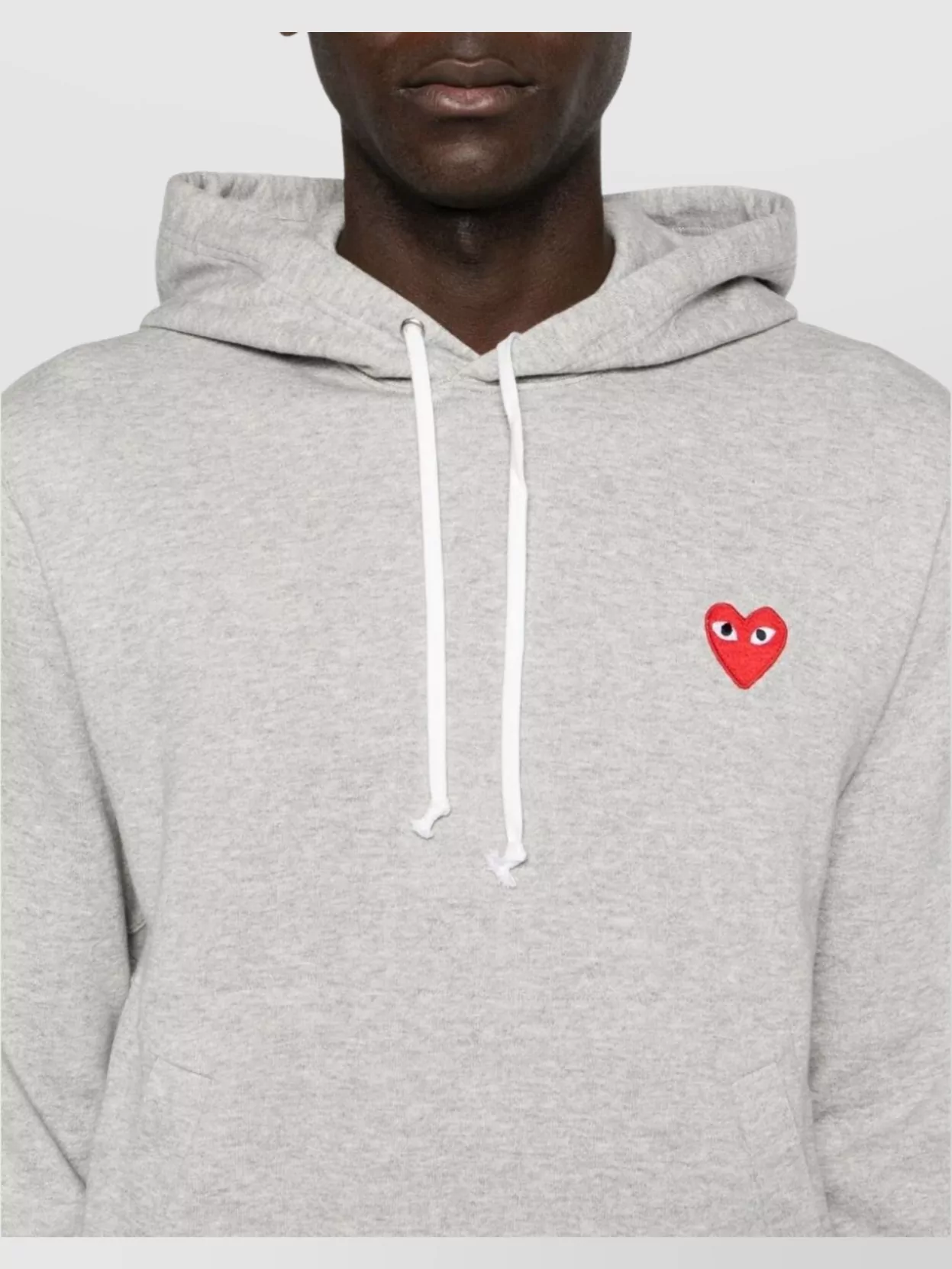 Comme Des Garçons Logo Cotton Hoodie With Drawstring Hood