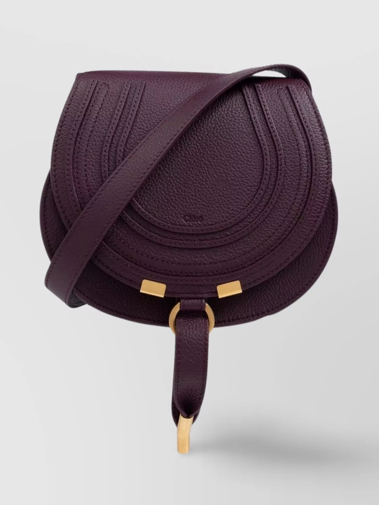Chloé Small Leather Shoulder Bag With Antique Brass Finish