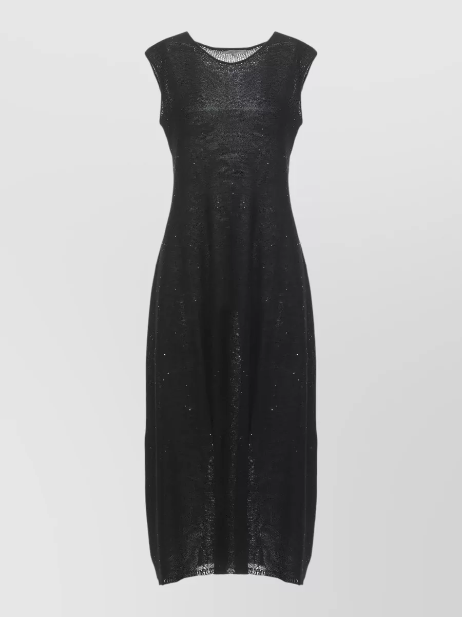 Antonelli Firenze Sequined sleeveless knee-length knitted dress