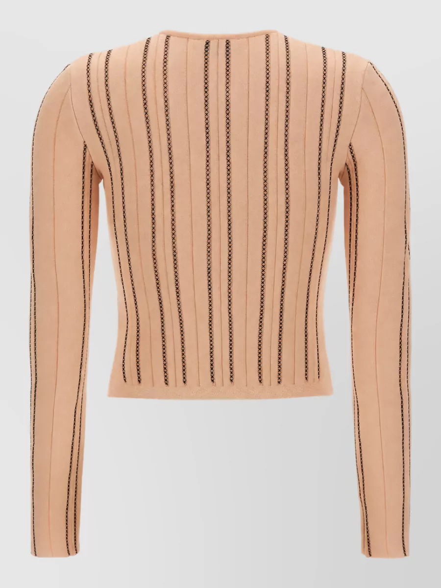 Elisabetta Franchi Fine-Knit Cropped Zip Cardigan