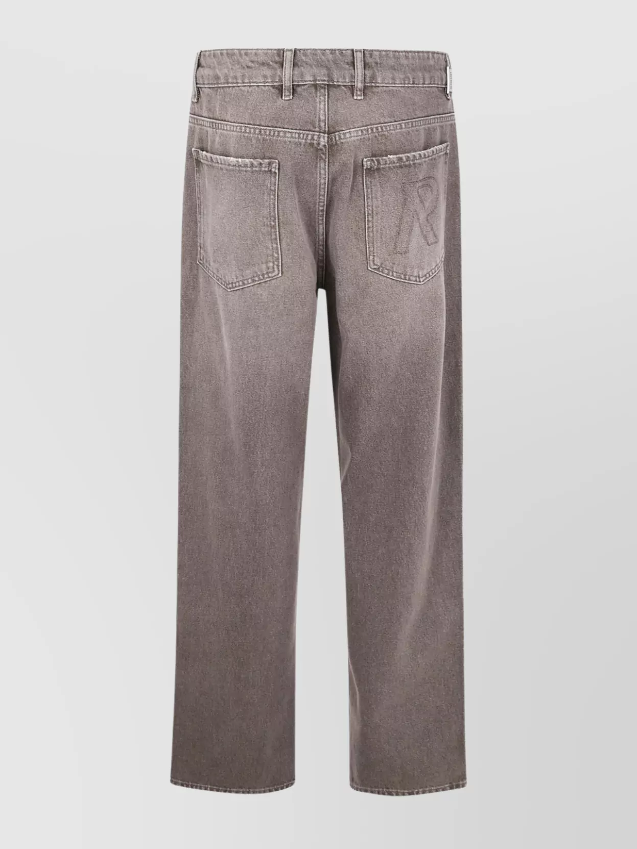 Represent Casual Baggy Denim Trousers Embroidered Detail In Gray