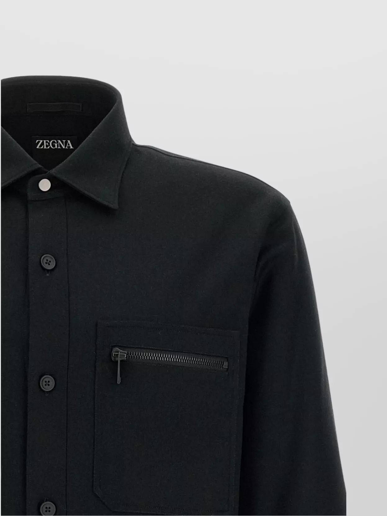 Zegna Merino Tech Overshirt Featuring Pockets