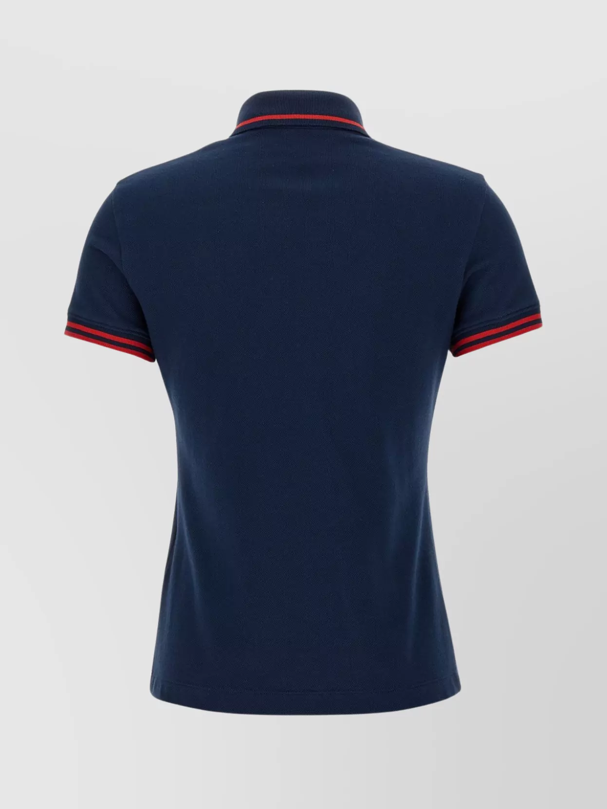 Valentino Cherry Embroidery Polo With Contrast Trim In Blue