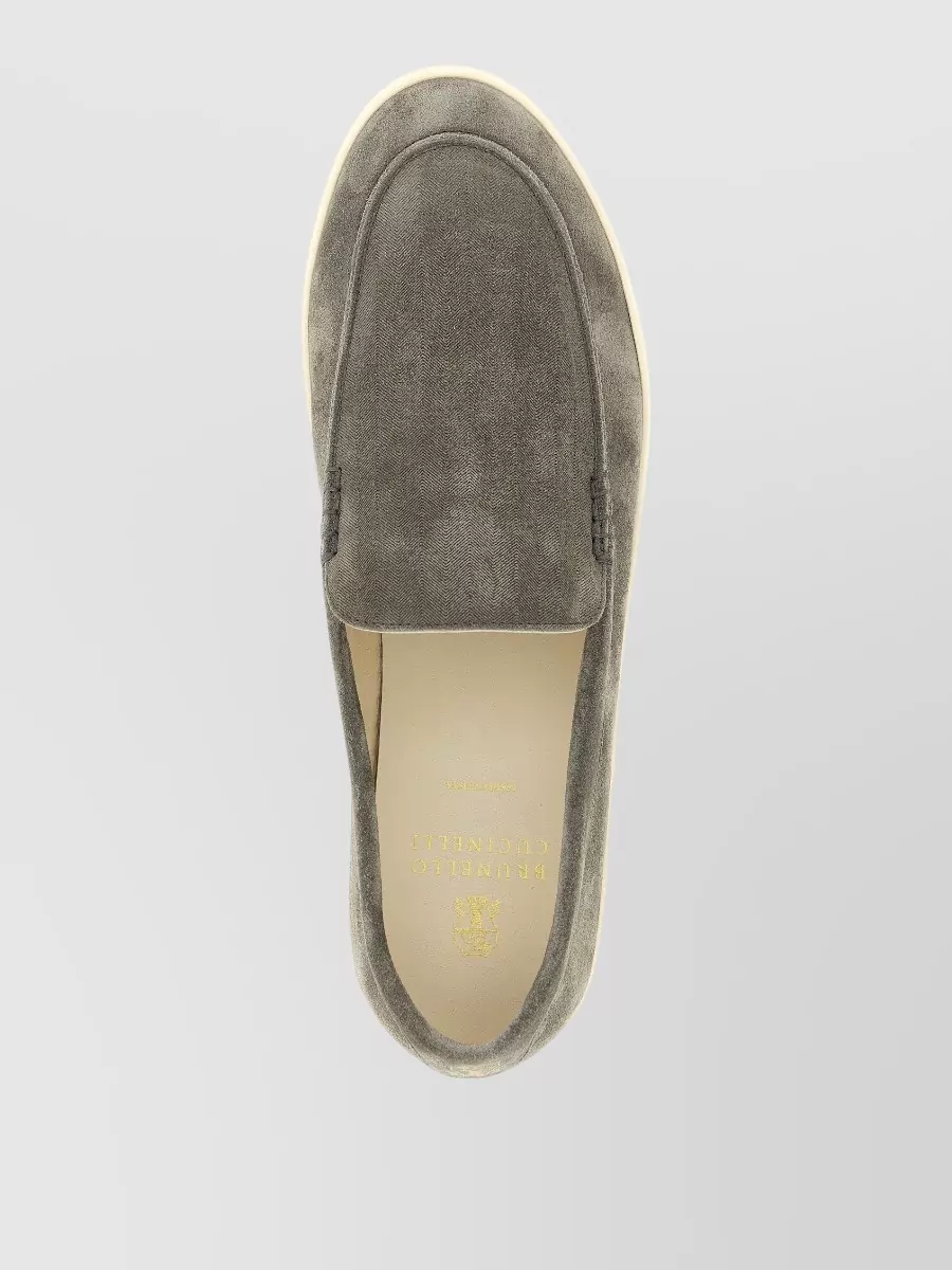 Brunello Cucinelli Leather Slip-On Sneakers