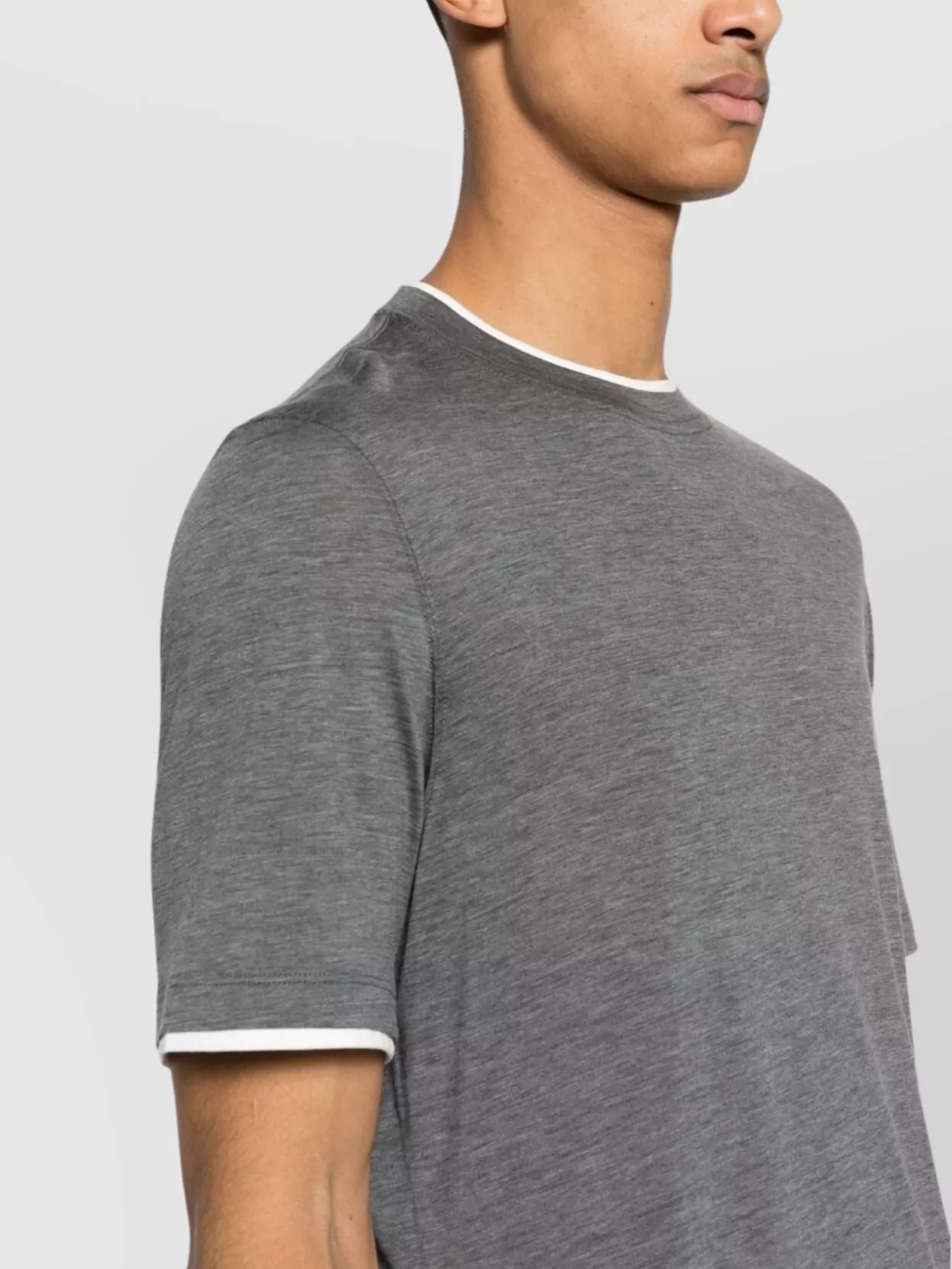 Brunello Cucinelli Crew Neck Silk Cotton T-Shirt