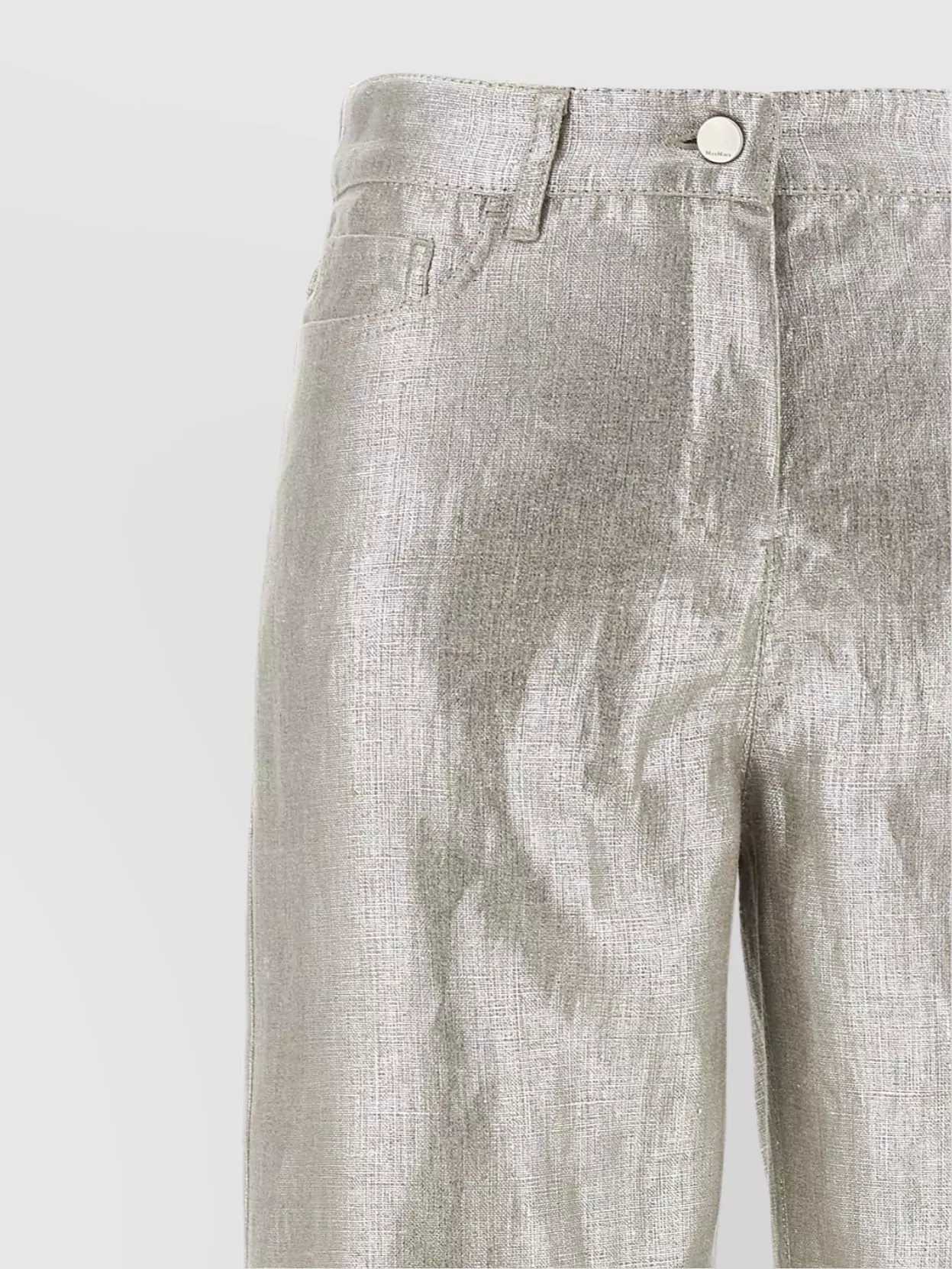 's Max Mara Malika Metallic Linen Wide-leg Pants