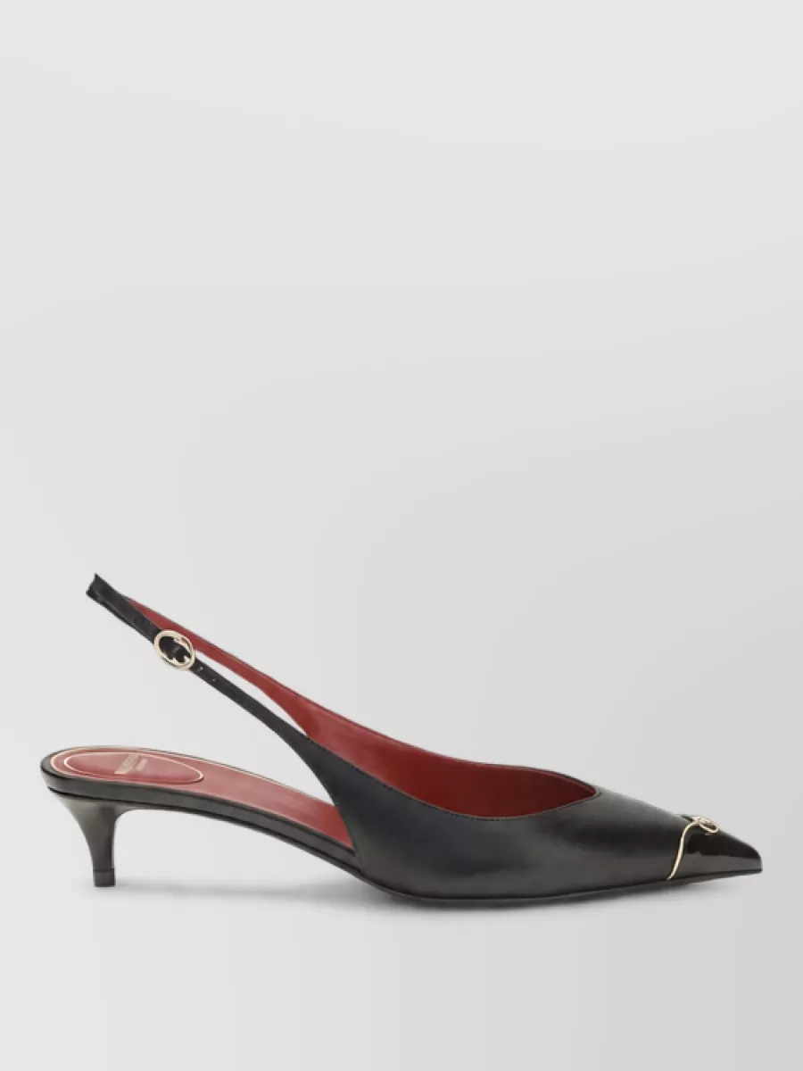 Valentino Garavani Leather Vlogo Slingback Mules