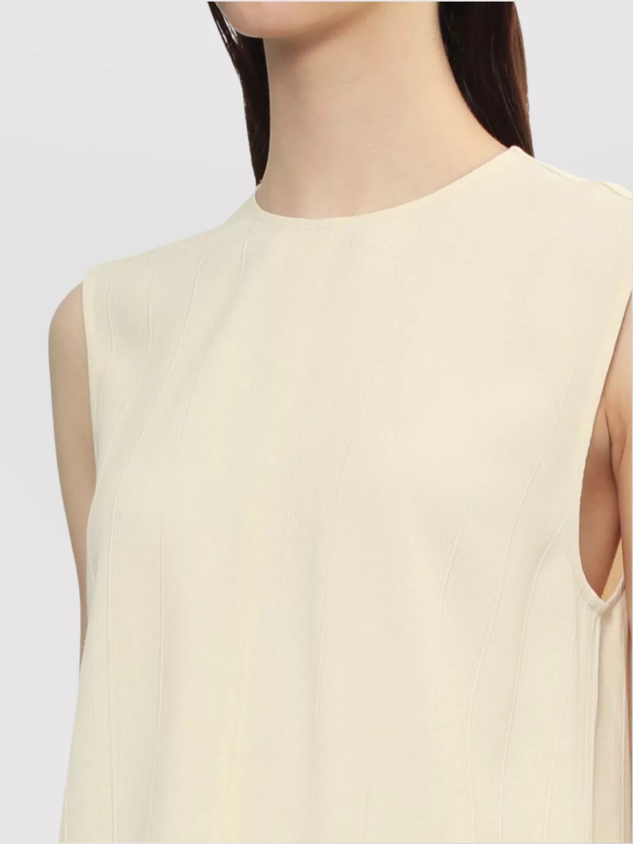 Totême Round Neckline Sleeveless Top With Side Slits