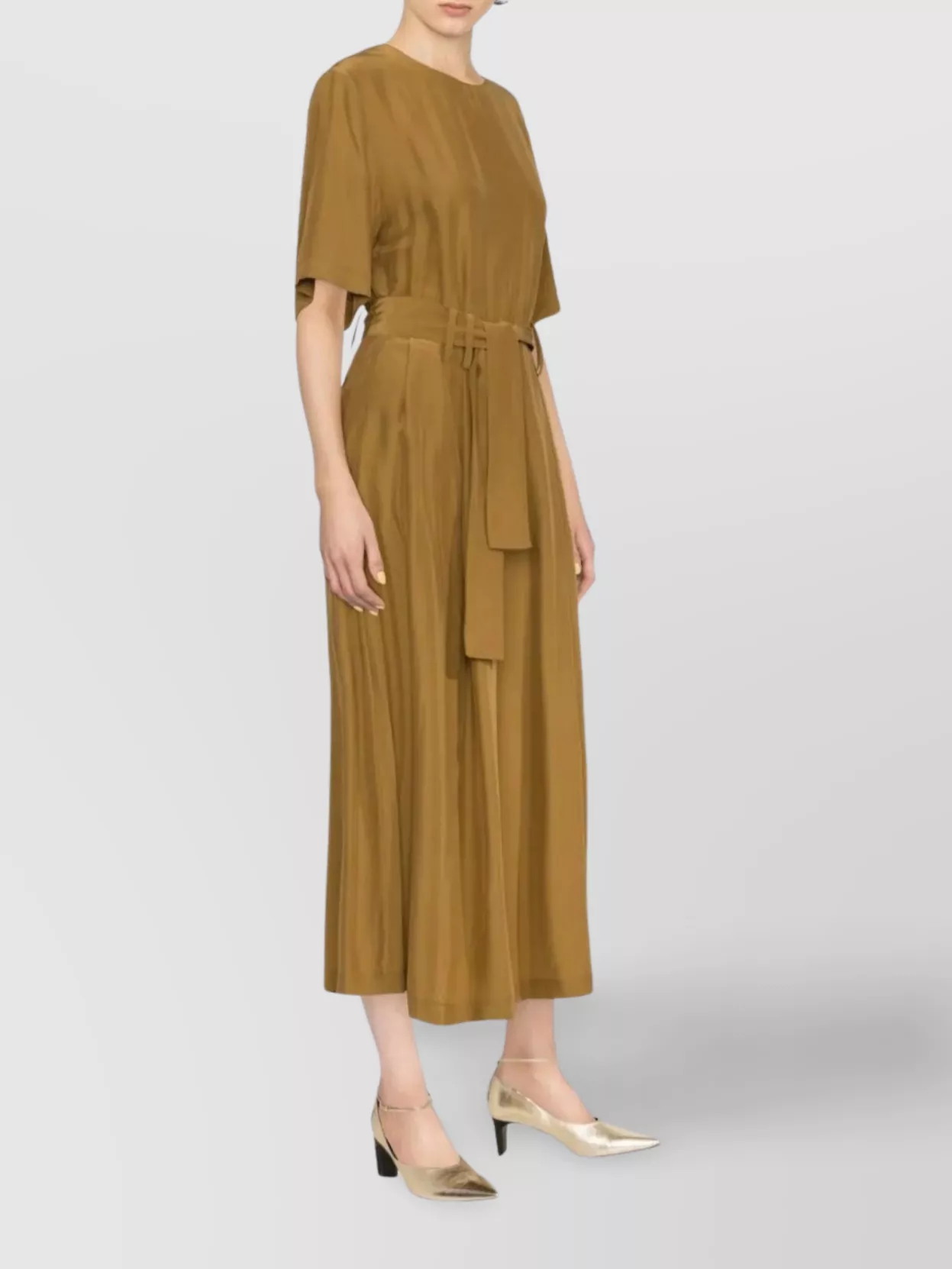 Fabiana Filippi Belted Waist Wide-Leg Dress