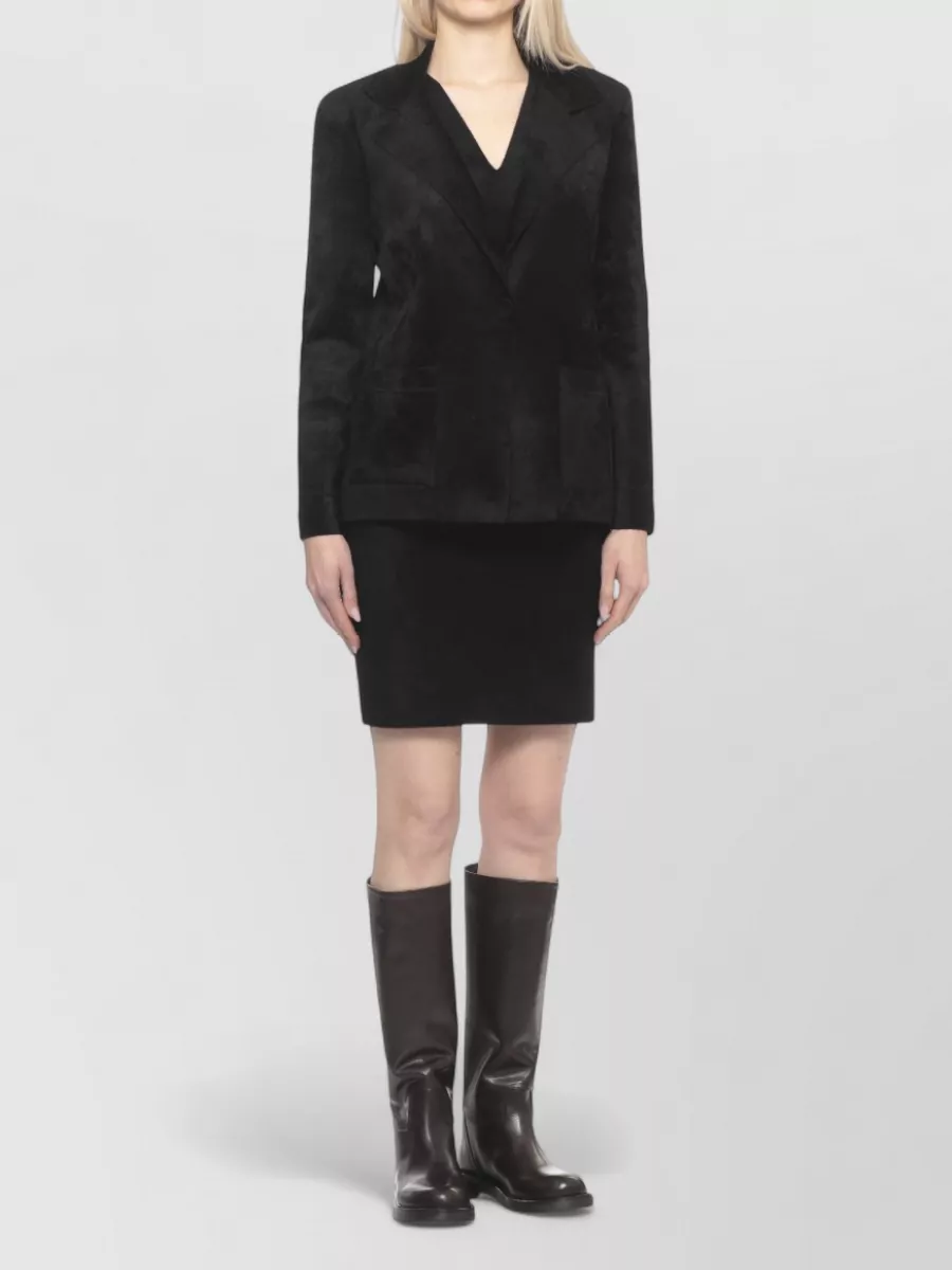 D.exterior Velvet Long-Sleeve Blazer