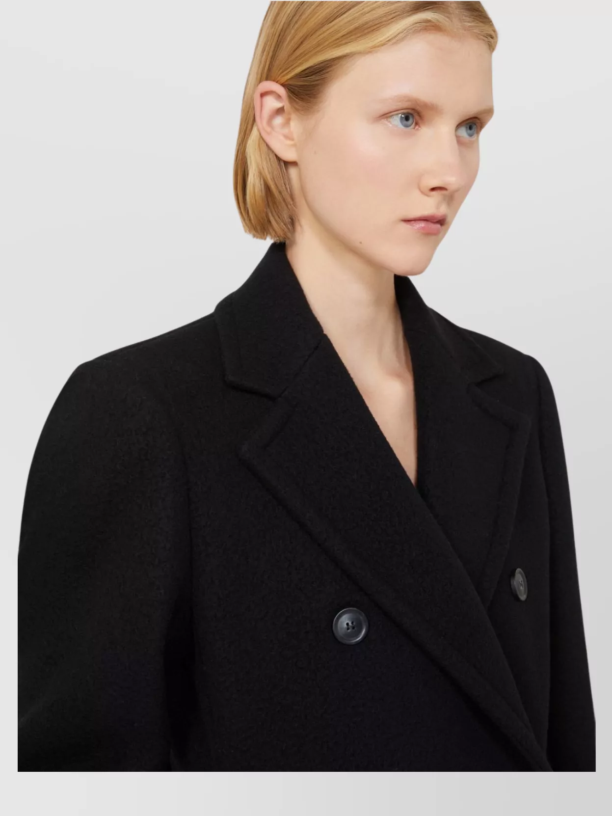 Sportmax Double-Breasted Wool Coat Lapel Collar