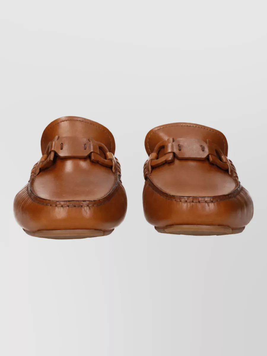 Ferragamo Leather Boat Shoes