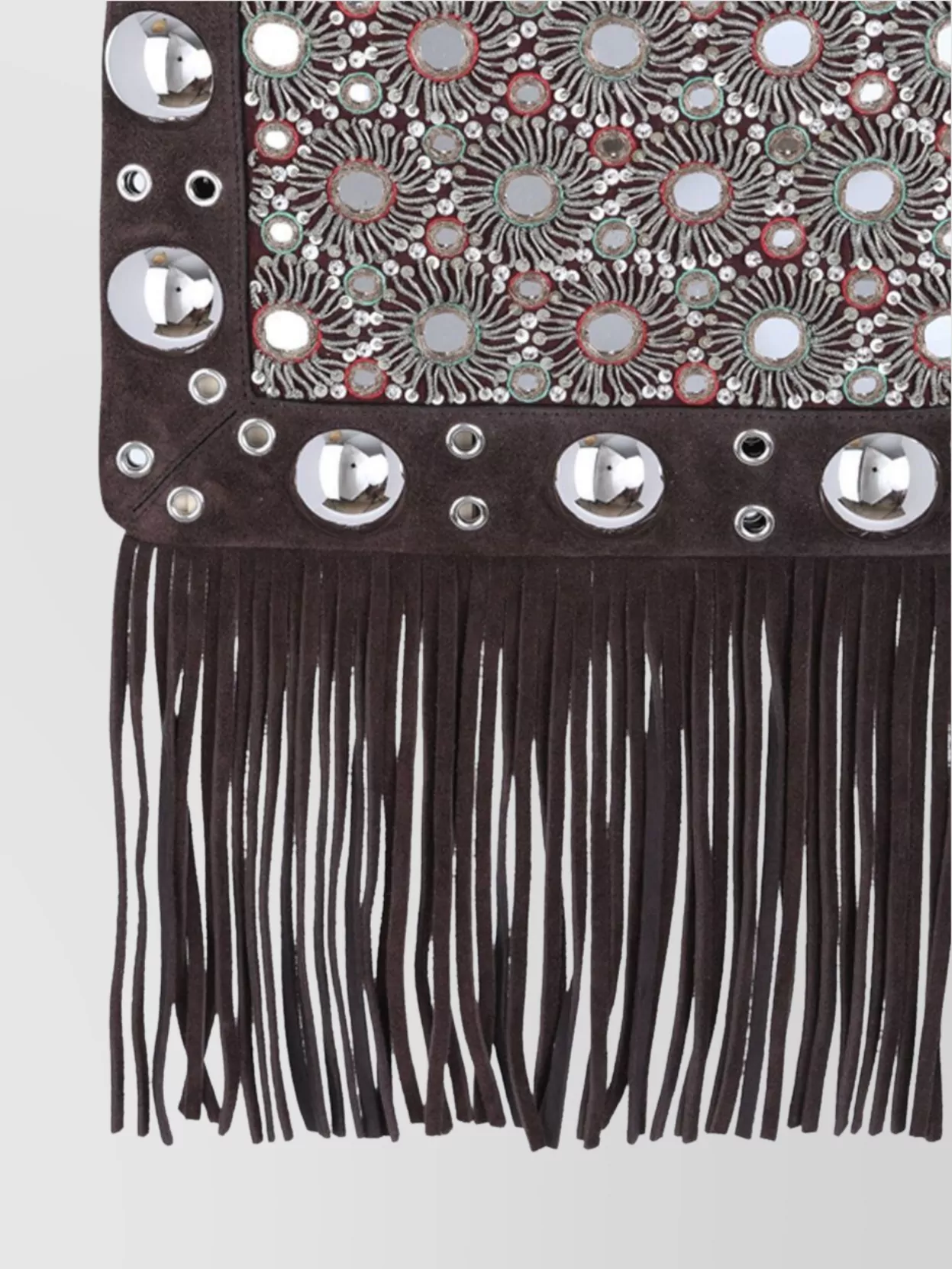 Valentino Garavani Suede Fringe Embellished Shoulder Bag
