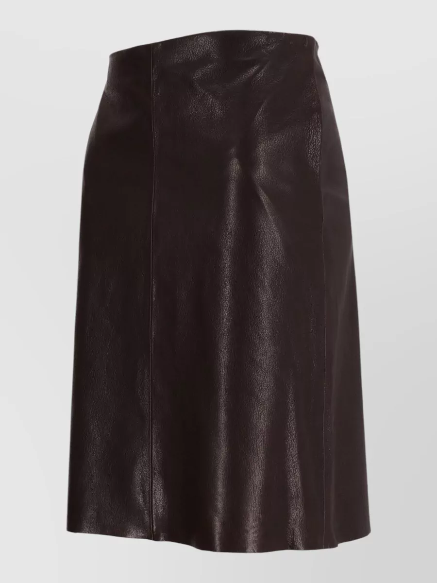 La Rose Leather Pencil Skirt