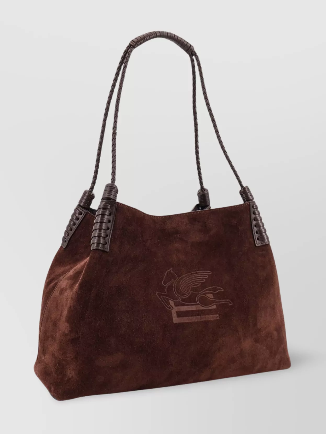 Etro Arnica Suede Shopping Bag With Braided Handles