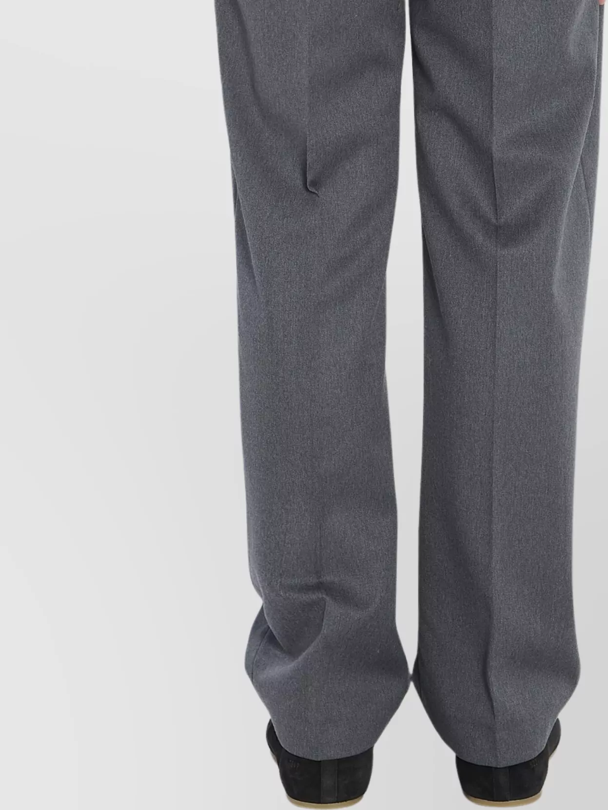 Pt Torino Wool Trousers Mid-rise Waist In Gray