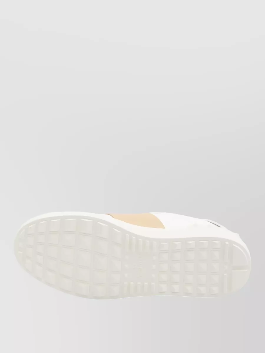 Valentino Garavani Rockstud Sole Leather Sneakers Open Design