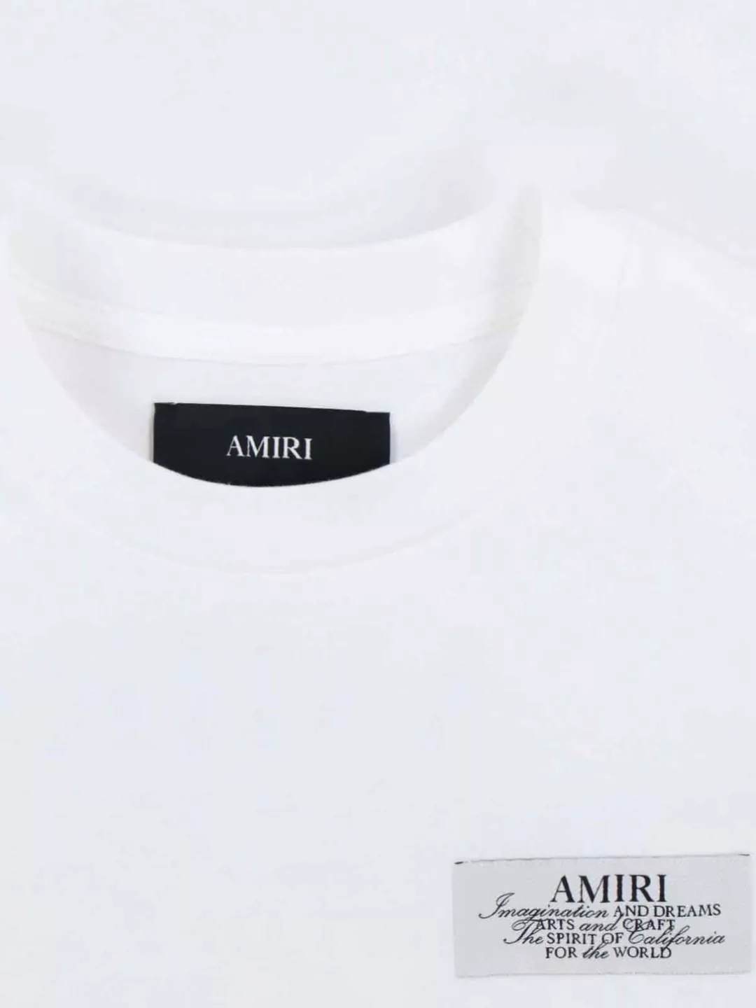 Amiri Black Crewneck T-shirt With Logo Lettering On Front And Rear