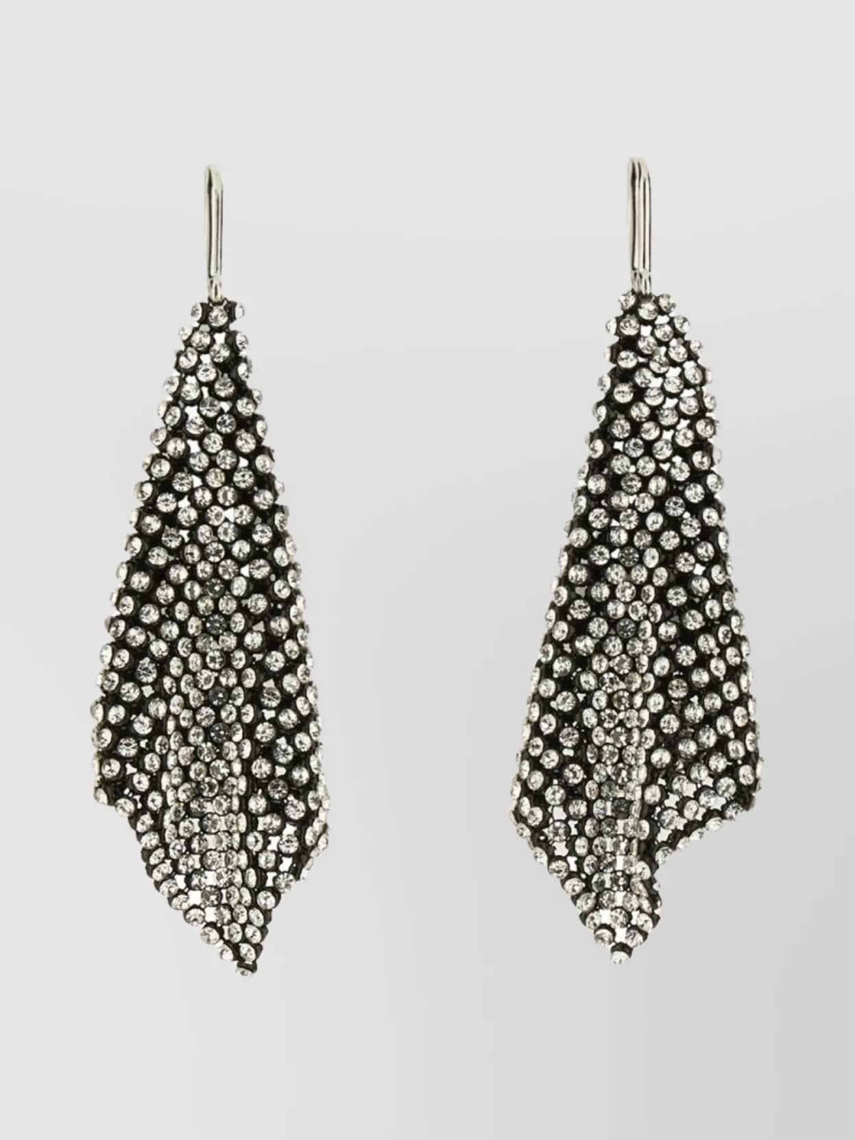 Isabel Marant Diamond Shaped Metallic Textured Dangling Earrings
