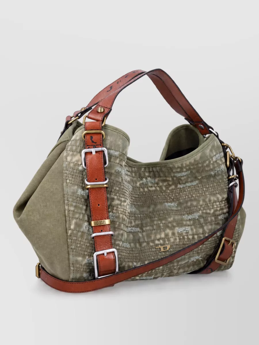Diesel Medium Canvas And Leather Shoulder Bag