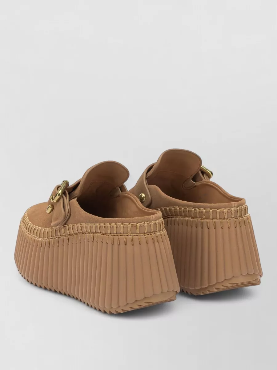 Chloé Leather Nama Platform Mules